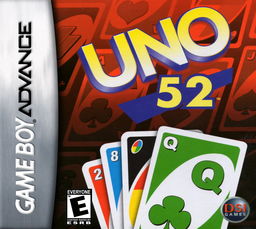 Uno 52 box art for GameBoy Advance